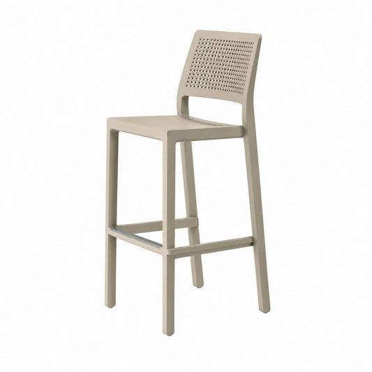 Barhocker mit Rückenlehne Beige Polypropylen 45 x 53 x 105 cm Sitzhöhe 75 cm