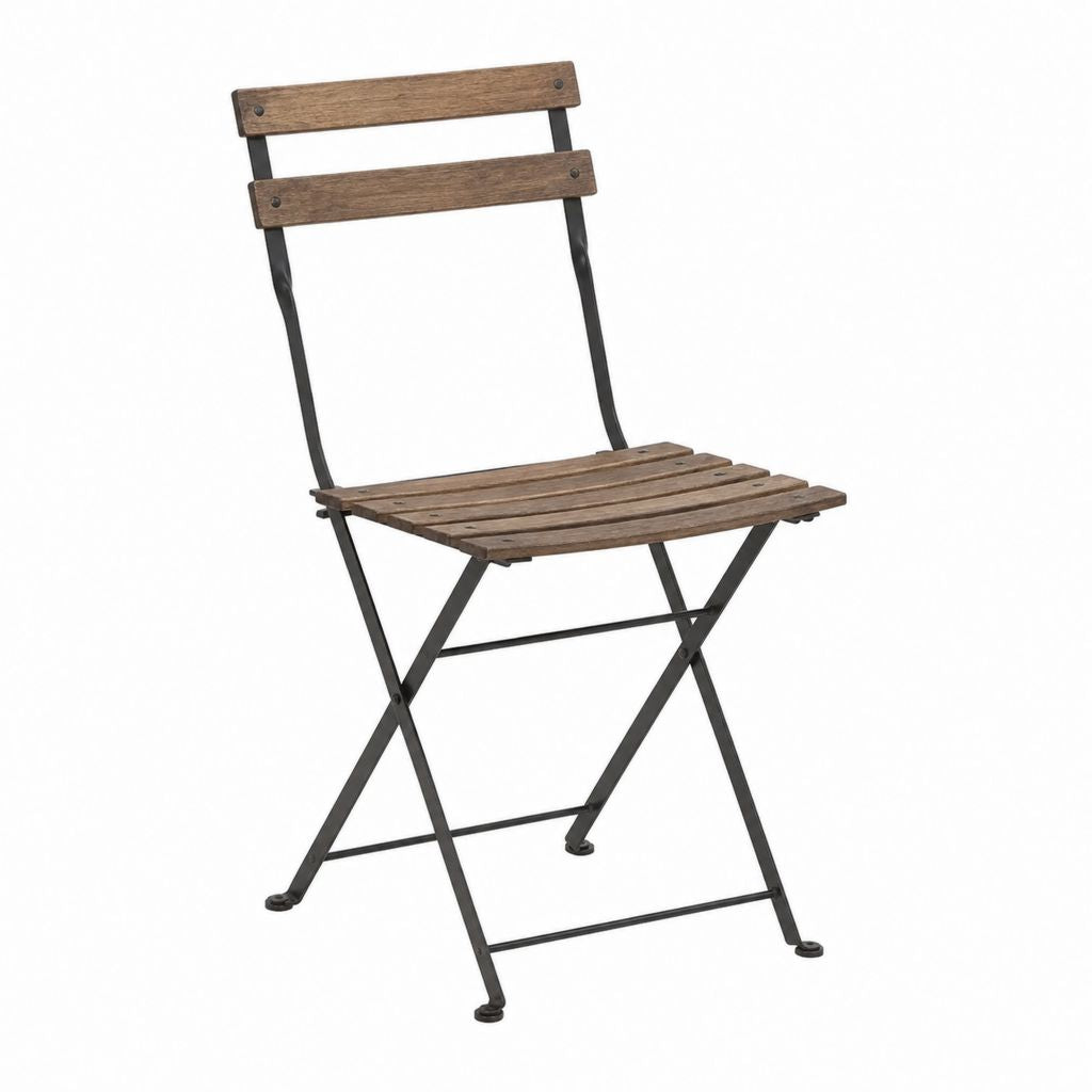 Klappbarer Gartenstuhl Braun aus Akazienholz und Stahl 42 x 49 x 82 cm