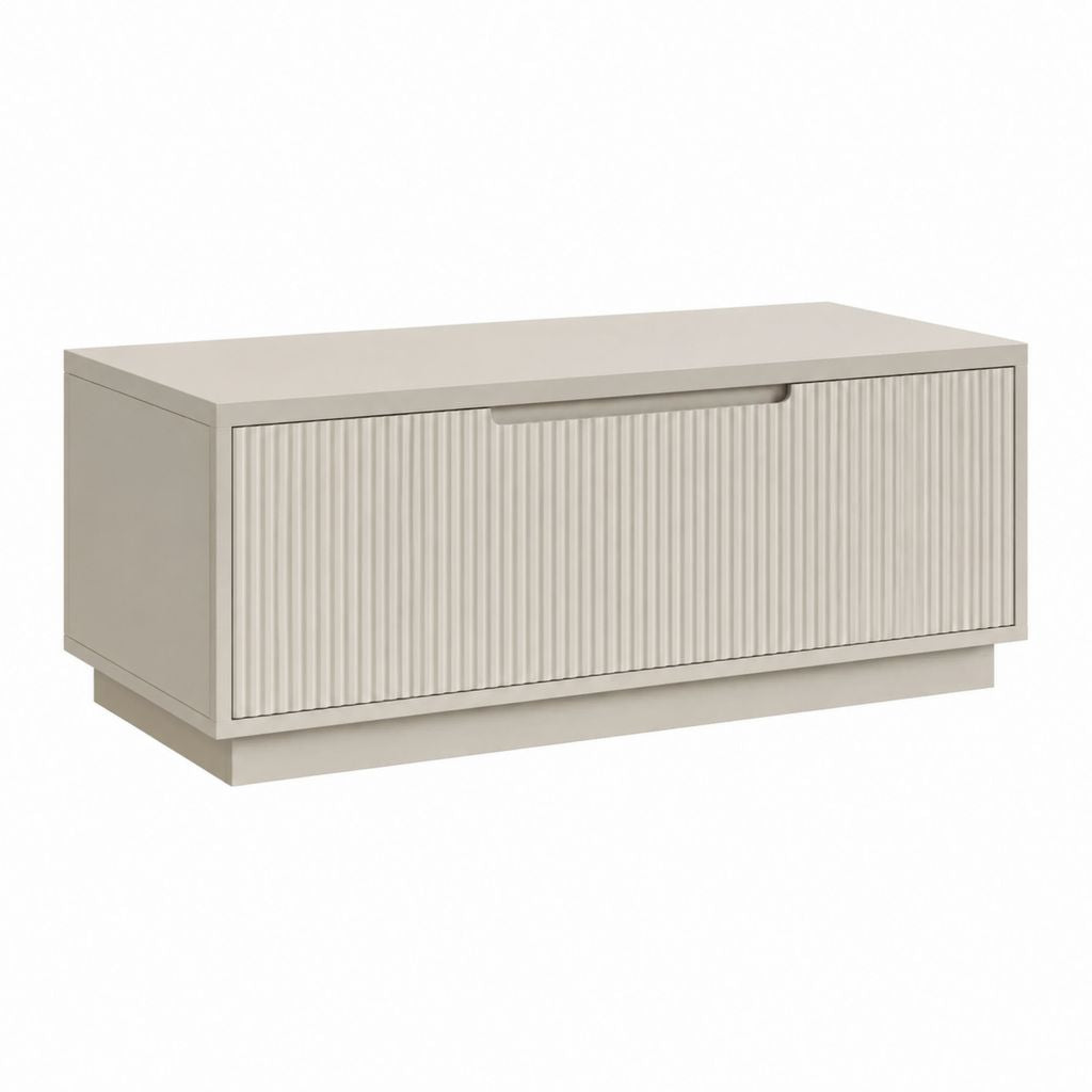 Couchtisch mit Stauraum Creme MDF rechteckig 100 x 60 x 40 cm