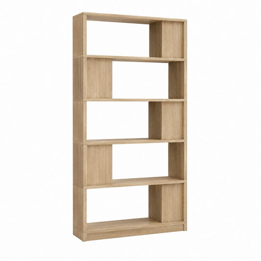 Bücherregal Eiche Dekor Spanplatte rechteckig 60 x 30 x 180 cm mit 5 offenen Fächern